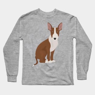 Bull Terrier Dog Sitting Long Sleeve T-Shirt